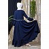 Bohemian frilled abaya- Navy Blue